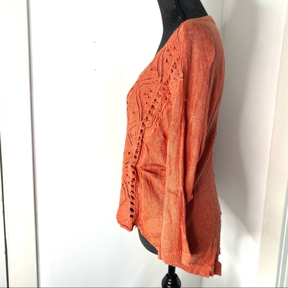 L/XL Anthropologie MOTH Knit Overlay High Low Sweater - Picture 6 of 14